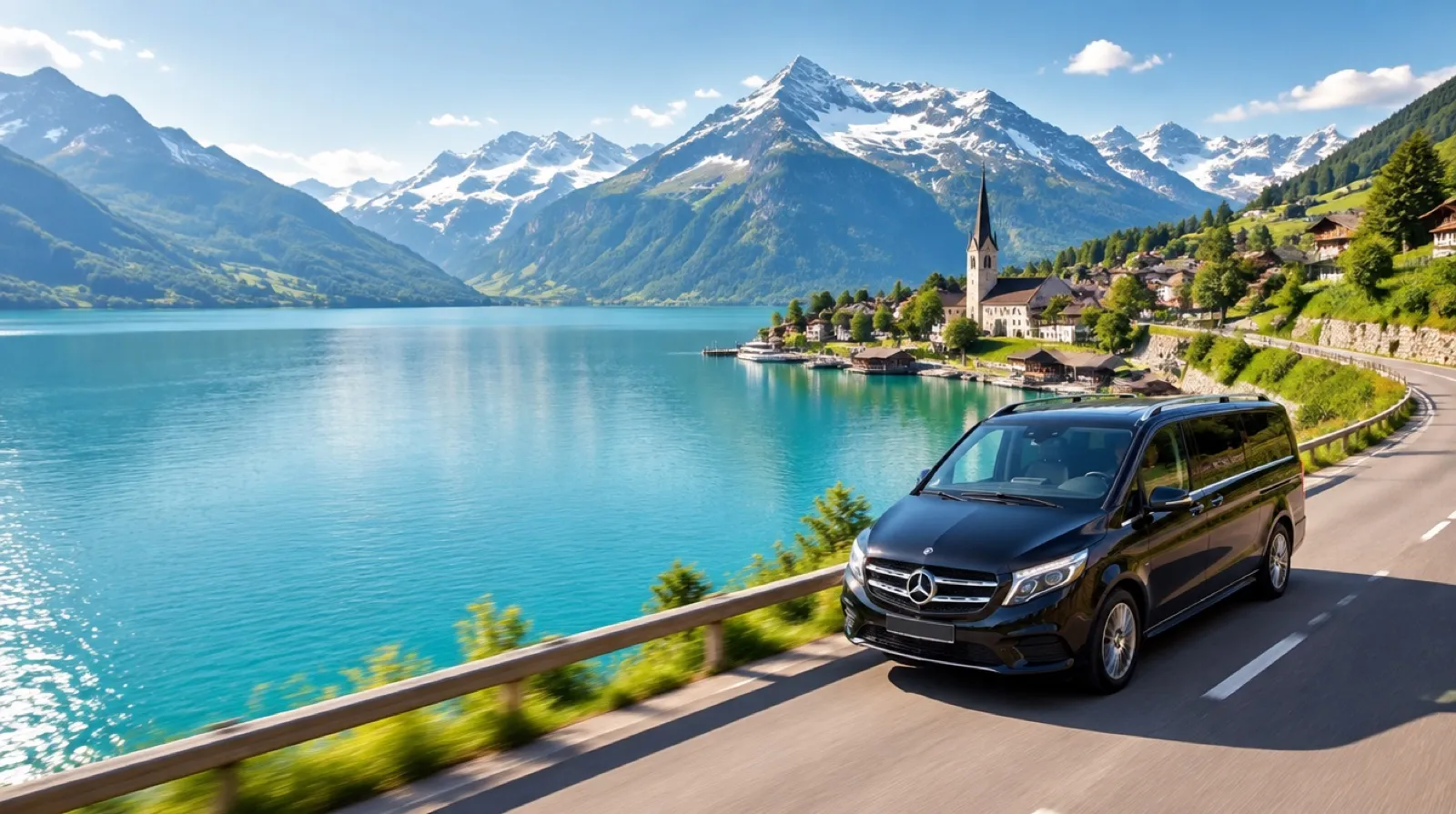 Black Strasbourg Van Mercedes van ready to welcome a group